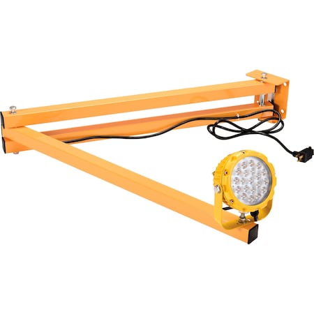 Global Industrial LED Dock Light w/ 60in Arm, 20W, 1800 Lumens, 5000K, On/Off Switch, 9ft Cord 812427